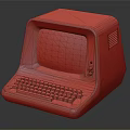 Vintage Computer With Retro Monitor And Classic White Keyboard Design