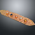 Vintage Copper Household Decorative Piece With Colored Gemstones And Intricate Design