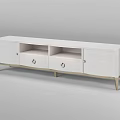 Sleek Modern White TV Stand With Gold Legs Drawers And Storage Cabinets
