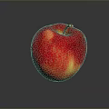 Fresh Juicy Shiny Red Apple with Smooth Surface on Dark Background and Clear Reflection