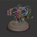 Turret Turntable Railgun Sci-fi Tower Defense Game Tower Defense Sci-fi Turret Game Turret Game Battery 3d model