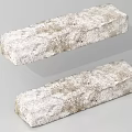 Long Rectangular Rockery Stones With Rough Natural Texture And Weathered Gray White Surface 3d model