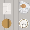 Modern Wall Decor With Geometric Marble And Metallic Circular Designs For Home