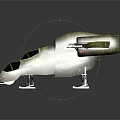 Futuristic Metallic Yellow Spacecraft Design With Twin Engines And Green Windows