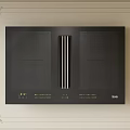 Modern Black Built In Kitchen Appliances With Elegant Decorative Frame 3d model
