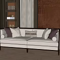 New Chinese-style double sofa 3d model