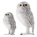 Set Of Two Gray Plush Owl Figurines As Decorative Wall Decor For Home