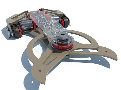 Electric Toy Design With Mechanical Structure Transparent Parts Red Gears And Wheels 3d model