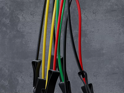 Colorful Resistance Bands For Home Gym Fitness Training And Strength Exercise Equipment 3d model