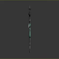 Mythical Glowing Green Axe Weapon With Decorative Wings Luminous Patterns And Metal Structure