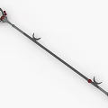 Ornamental Long Pole With Heart Shaped Top Red Beads And Hooks
