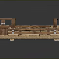 Wooden Step Structure With Arched Beams And Brick Base And Metal Brackets 3d model
