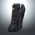 Futuristic Black Shoes With Geometric Design And Sleek Metallic Accents