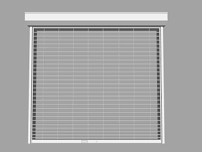 White Frame Folding Door With Slatted Grid Design For Home Interiors 3d model