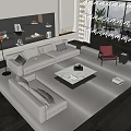 Modern sofa coffee table combination 3d model