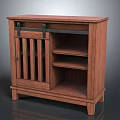 Wooden Shoe Cabinet With Slatted Door And Open Shelves For Home Storage Organization
