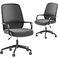 Black Mesh Office Chair With Armrests Swivel Wheels And Comfortable Design