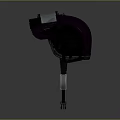 Modern Military Weapon Helmet With Blue Visor And Tactical Ear Protection Design