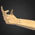Handcrafted Wooden Artistic Structure With Intricate Jointed Parts And Natural Wood Finish
