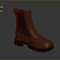Brown And Black Chelsea Boots With Suede Material Thick Sole And Pull Tab 3d model