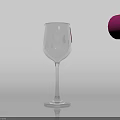 Transparent Wine Glass On Light Colored Tabletop With Gray Minimalist Background 3d model