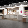 Shopping Mall Electronic Store with iPhone Huawei Displays Display Counters and Product Shelves