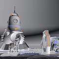 Futuristic White Space Station Featuring Astronauts Transparent Module And Exploration Vehicle