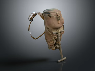 Functional Camouflage Backpack With Adjustable Straps Metal Hardware And Durable Fabric 3d model