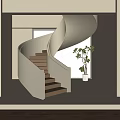 modern revolving staircase 3d model