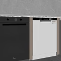 Black White Gray Built In Dishwashers In Modern Kitchen Cabinet Design