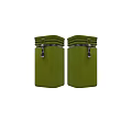 Green Spice Jar With White Lid And Handle Modern Kitchen Storage Container