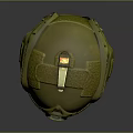 Green Tactical Military Helmet With Yellow Felt Pads Metal Fittings And Side Design