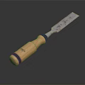 High Quality Carpenter Chisel With Wooden Handle And Sharp Metal Blade 3d model
