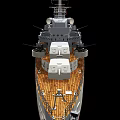 Military Warship Deck Displaying Colorful Flags Naval Guns And Upper Structure Details