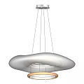 Modern White Chandelier With Unique Smooth Curved Design For Contemporary Interior