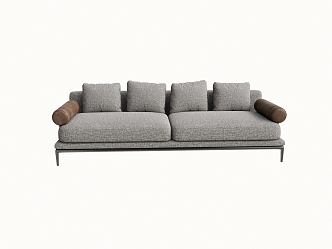 Modern Double Sofa Simple Multiplayer Sofa 3d model