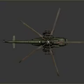 Vintage Green Military Helicopter With Large Rotors And Fuselage Details