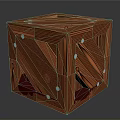 Orange Cube Shaped Furniture With Wooden Strips Geometric Cutout Design White Dot Accents Red Interior