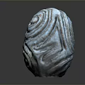 Artistic Blue Decorative Sculpture With Swirl Patterns And Textured Surface 3d model