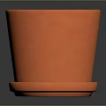 Orange Decorative Flower Pot With Saucer And Soil For Home Living Use