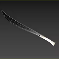 Ornate Weapon Knife With Engraved Blade White Handle And Golden Accents
