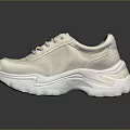 Beige Platform Sneakers With Thick Sole And Lace Up Design For Casual Wear