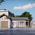 New Chinese Style Post Station Village Post Station Village Exhibition Center Village Reception Center