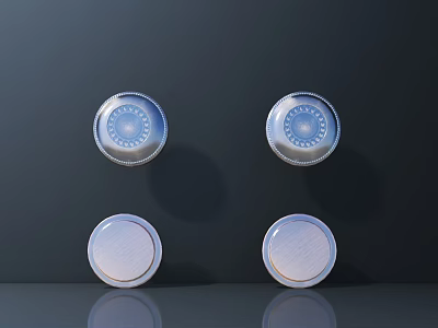 Decorative Round Metal Cabinet Handles With Intricate Patterns And Shiny Finish 3d model