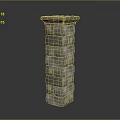 Landscape Feature Composed Of Stacked Gray Stone Blocks Forming Pillar With Flat Top Surface