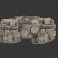 Modern Gray Stone Structure With Irregular Blocks Natural Texture 3D Rendered