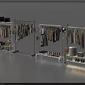 Clothing Racks With Hanging Dresses Shirts And Accessories For Retail