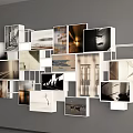 Creative Photo Wall Decor With Various Framed Photos And Irregular Arrangement