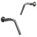 Modern Wall Mounted Sleek Metal Faucet With Curved Spout Design For Kitchen