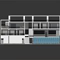 Modern Detached Villa Featuring Multi Level Structure Green Terrace Swimming Pool Waterfall And Green Lawn